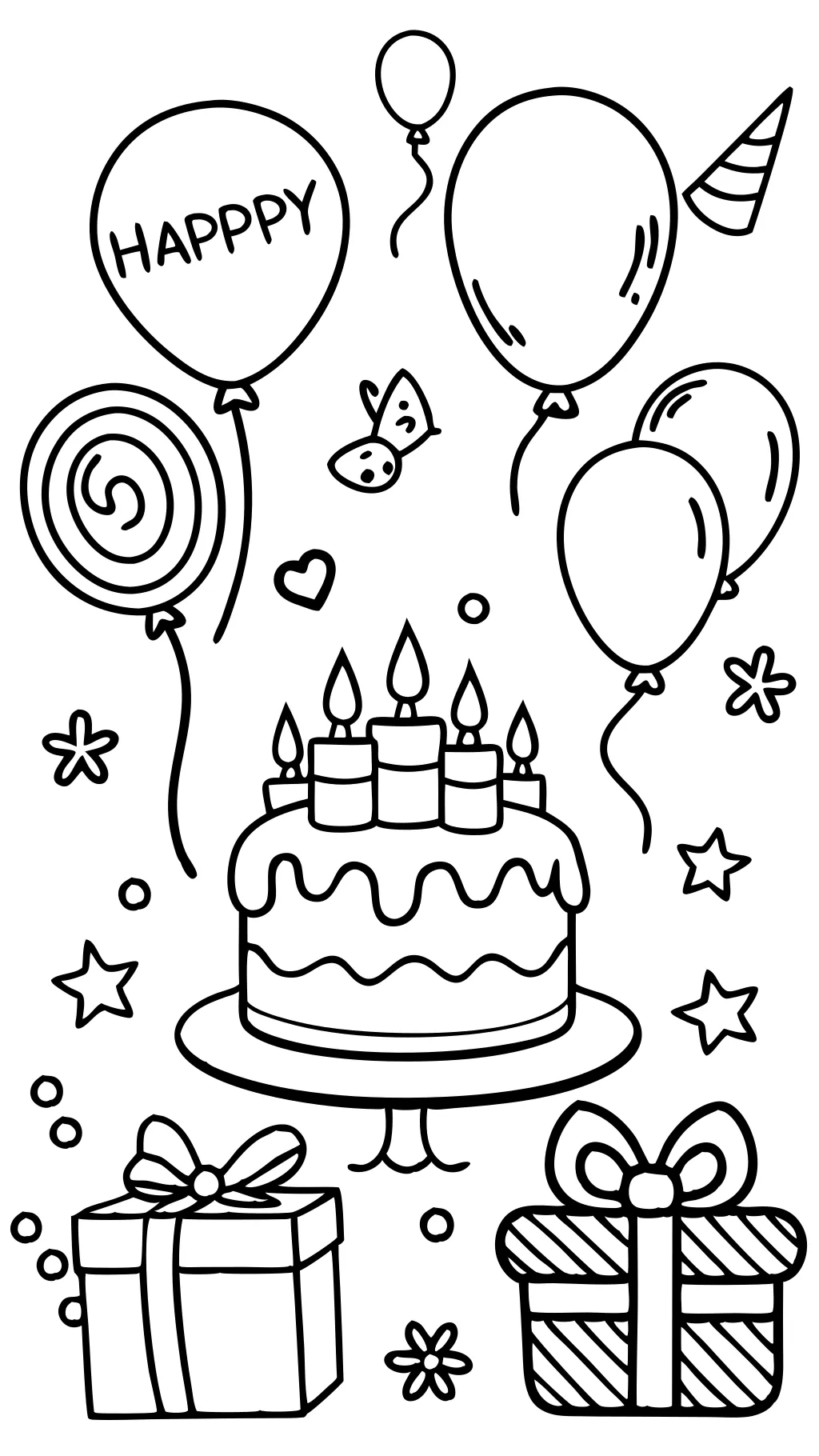 joyeux anniversaire pages à colorier imprimables gratuites